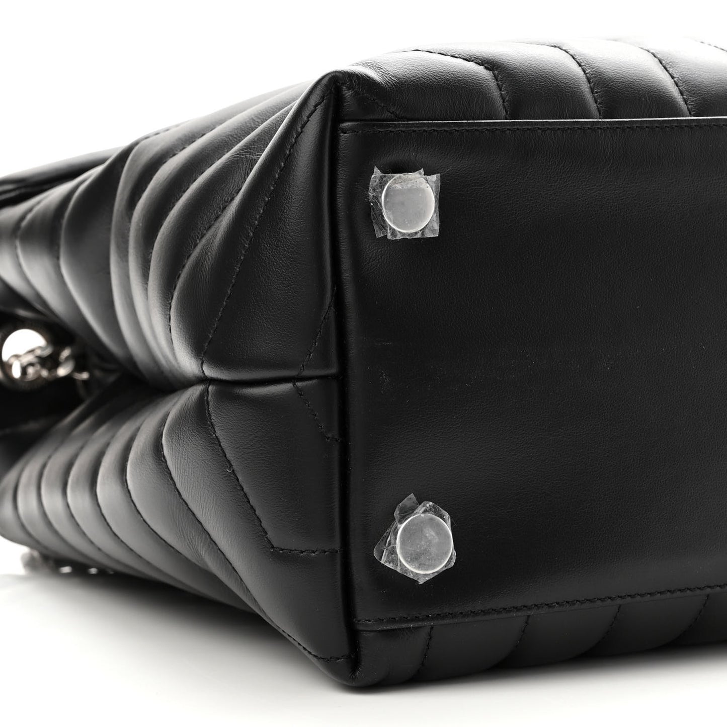 Calfskin Y Quilted Monogram Large Loulou Chain Satchel Black