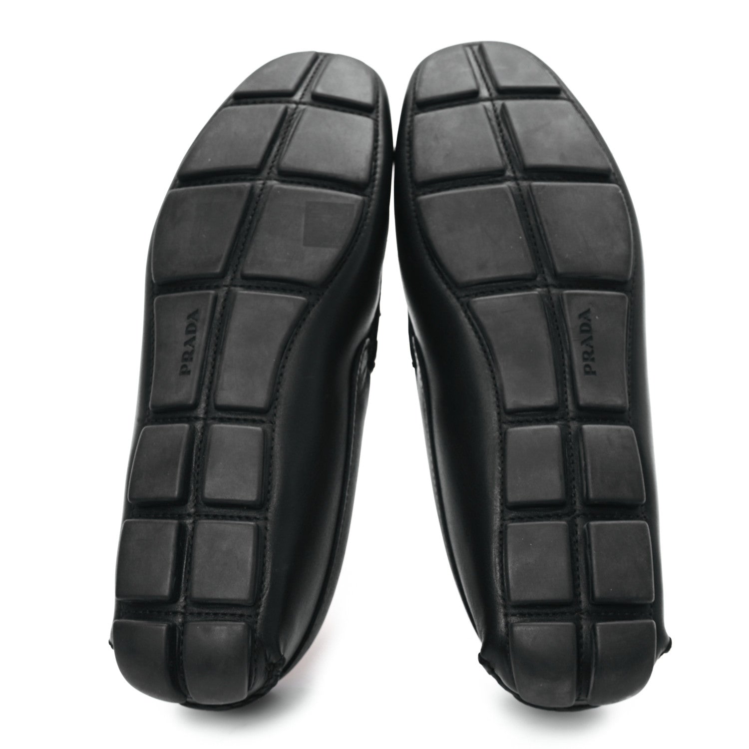 Prada City Calfskin Metal Logo Mens Loafers 9.5 Black 6 of 9