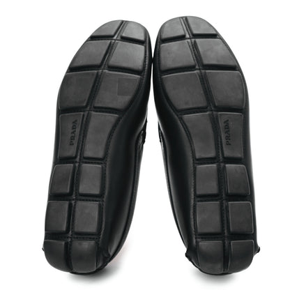 Prada City Calfskin Metal Logo Mens Loafers 9.5 Black 6 of 9