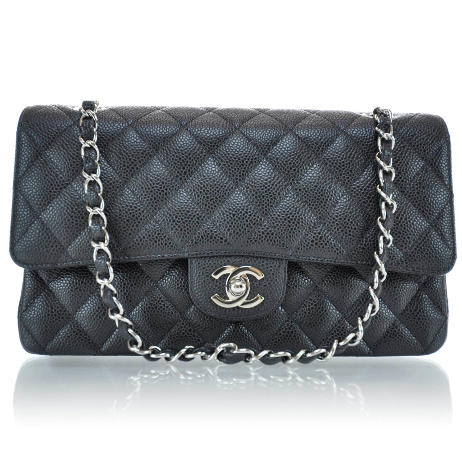 Chanel Caviar Quilted Medium Double Flap Black 1 of 12