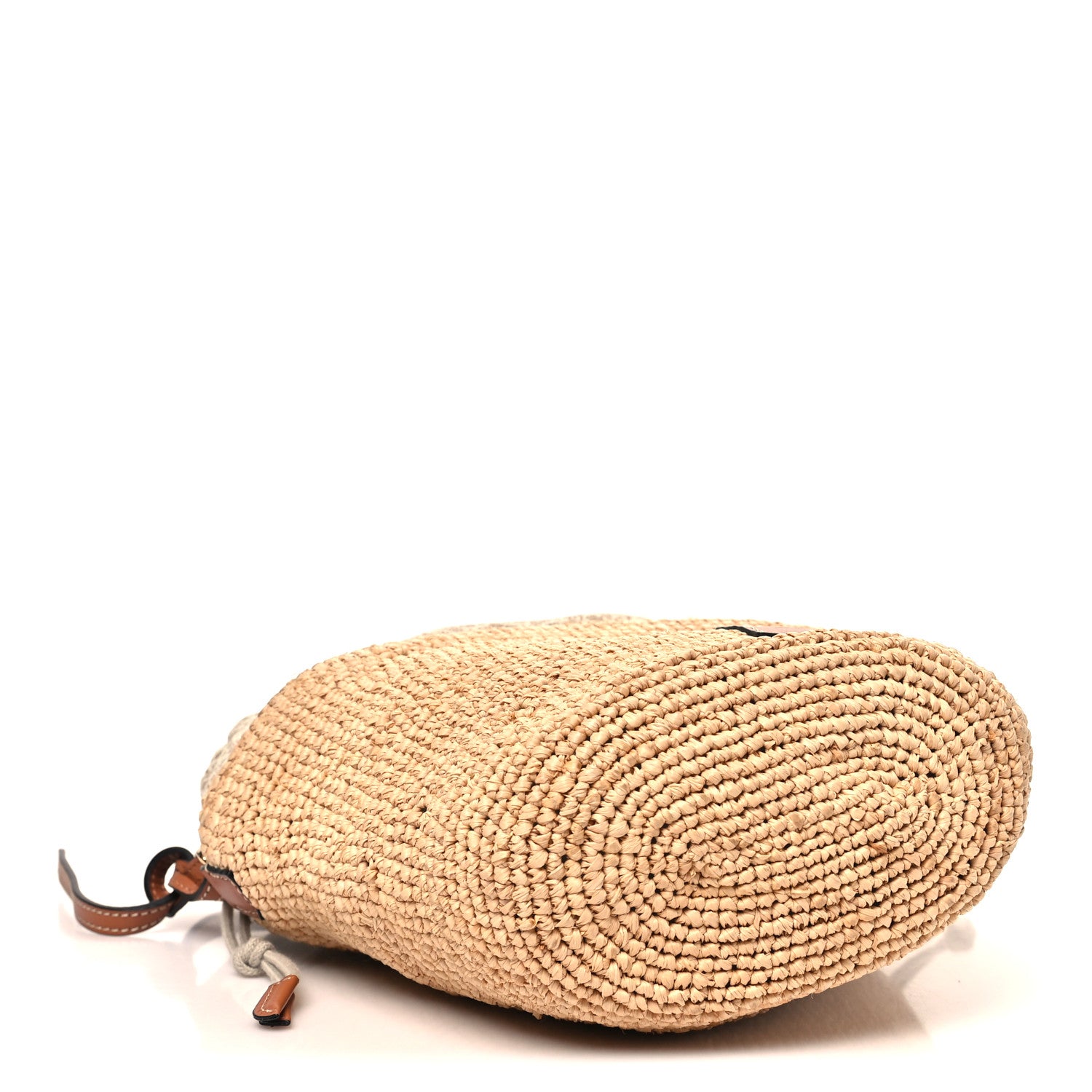 Loewe Calfskin Raffia Anagram Paulas Ibiza Pochette Bag Natural Tan 4 of 10