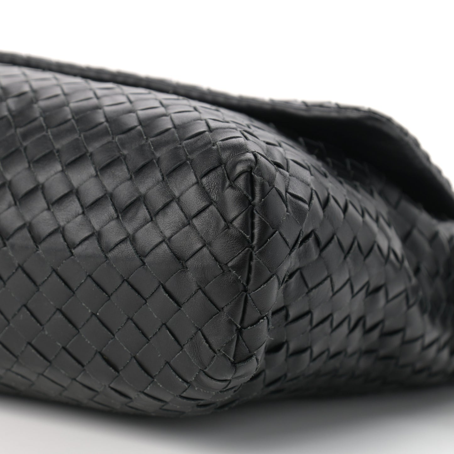 Calfskin Intrecciato Crossbody Messenger Bag Black