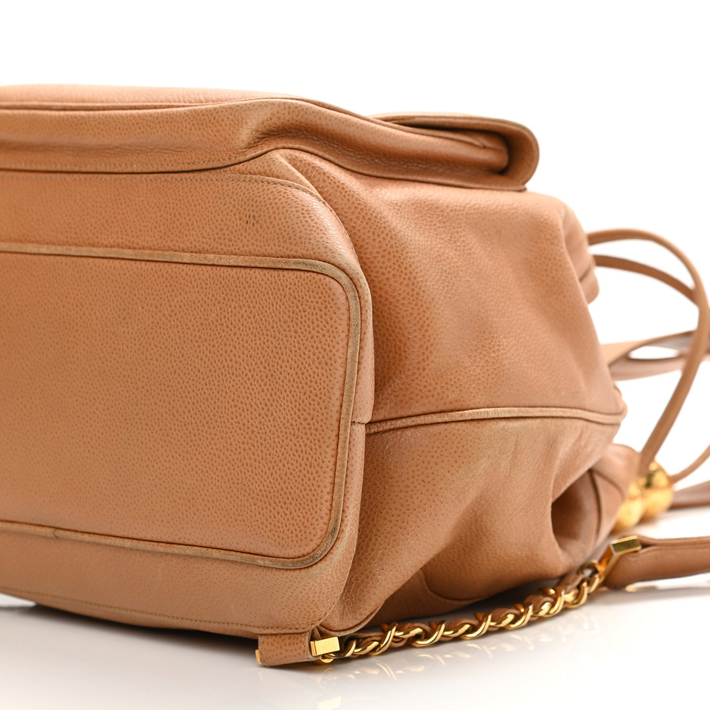 Caviar Drawstring Backpack Beige