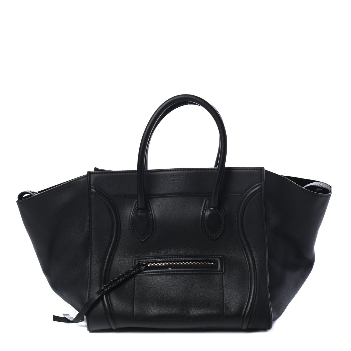 Grained Calfskin Medium Phantom Luggage Black