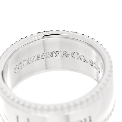 Tiffany Sterling Silver Milgrain I Love You Band Ring 46 3.75 4 of 5