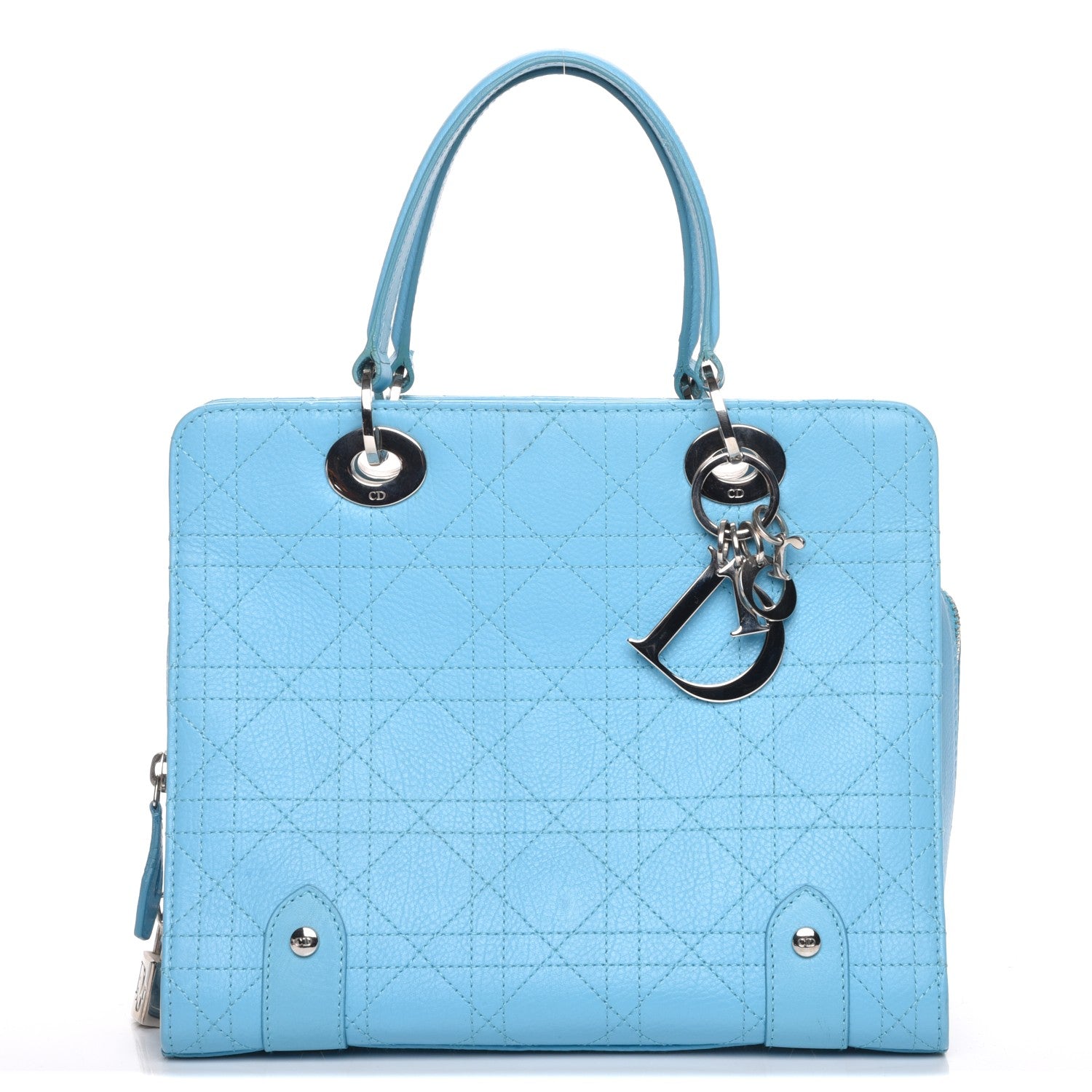 Christian Dior Calfskin Cannage Tote Turquoise 1 of 7