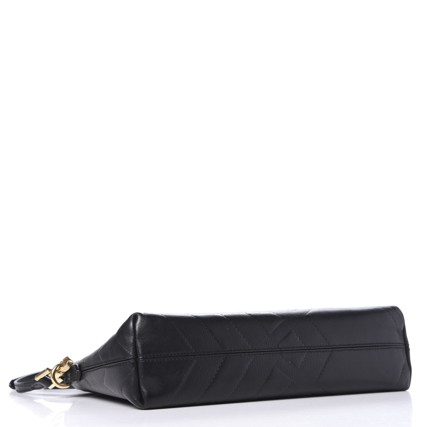 Burberry Calfskin Check Embossed Small Chichester Crossbody Clutch Bag Black 4 of 11