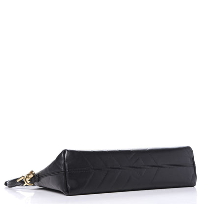Burberry Calfskin Check Embossed Small Chichester Crossbody Clutch Bag Black 4 of 11