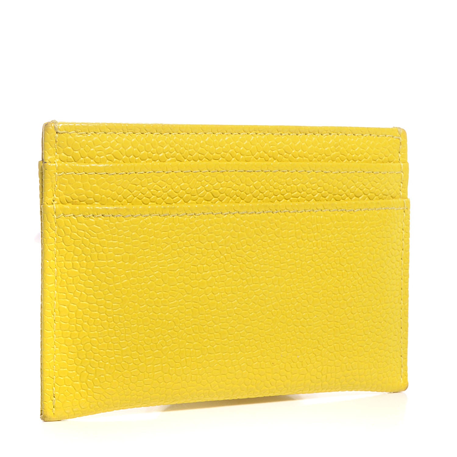 Chanel Caviar Timeless CC Card Holder Yellow 3 of 8