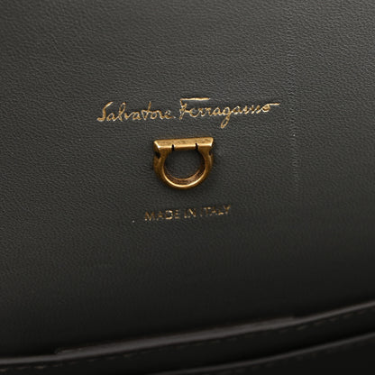 Salvatore Ferragamo Hammered Calfskin Medium The Studio Box Bag Sparrow 6 of 10