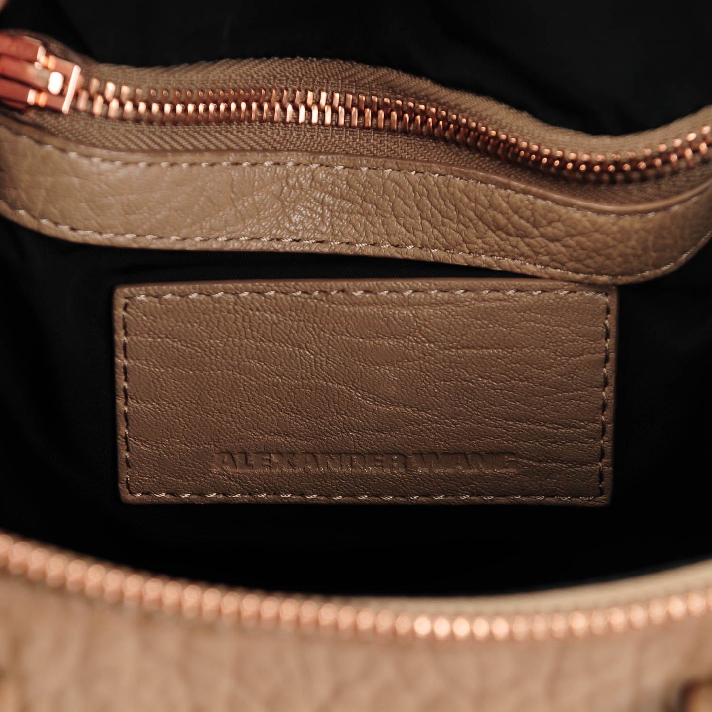 Pebbled Lambskin Rockie Latte Rose Gold Hardware