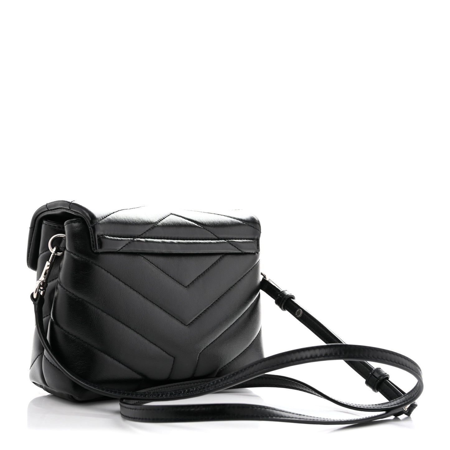 Calfskin Y Quilted Monogram Toy Loulou Crossbody Bag Black