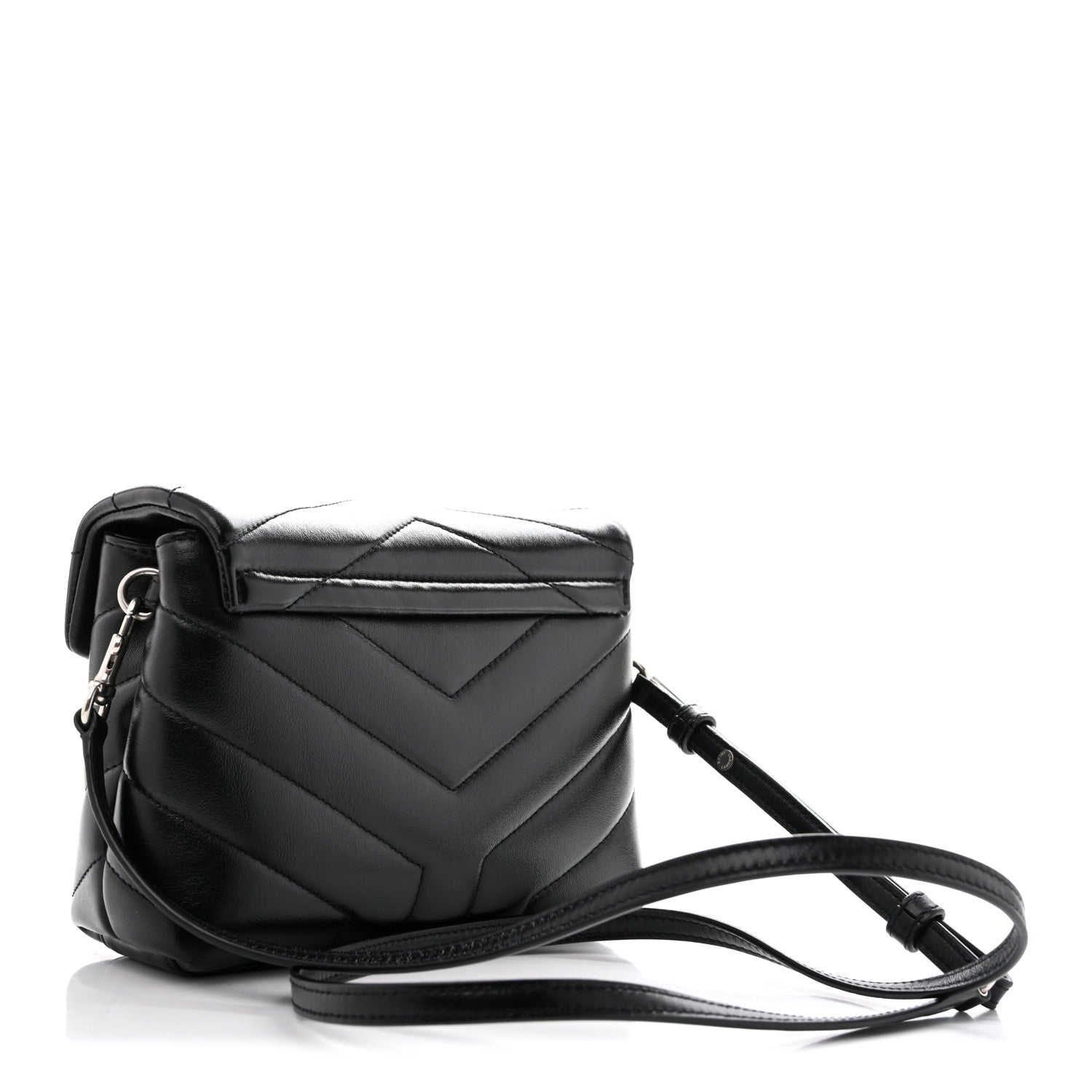 Saint Laurent Calfskin Y Quilted Monogram Toy Loulou Crossbody Bag Black 2 of 13