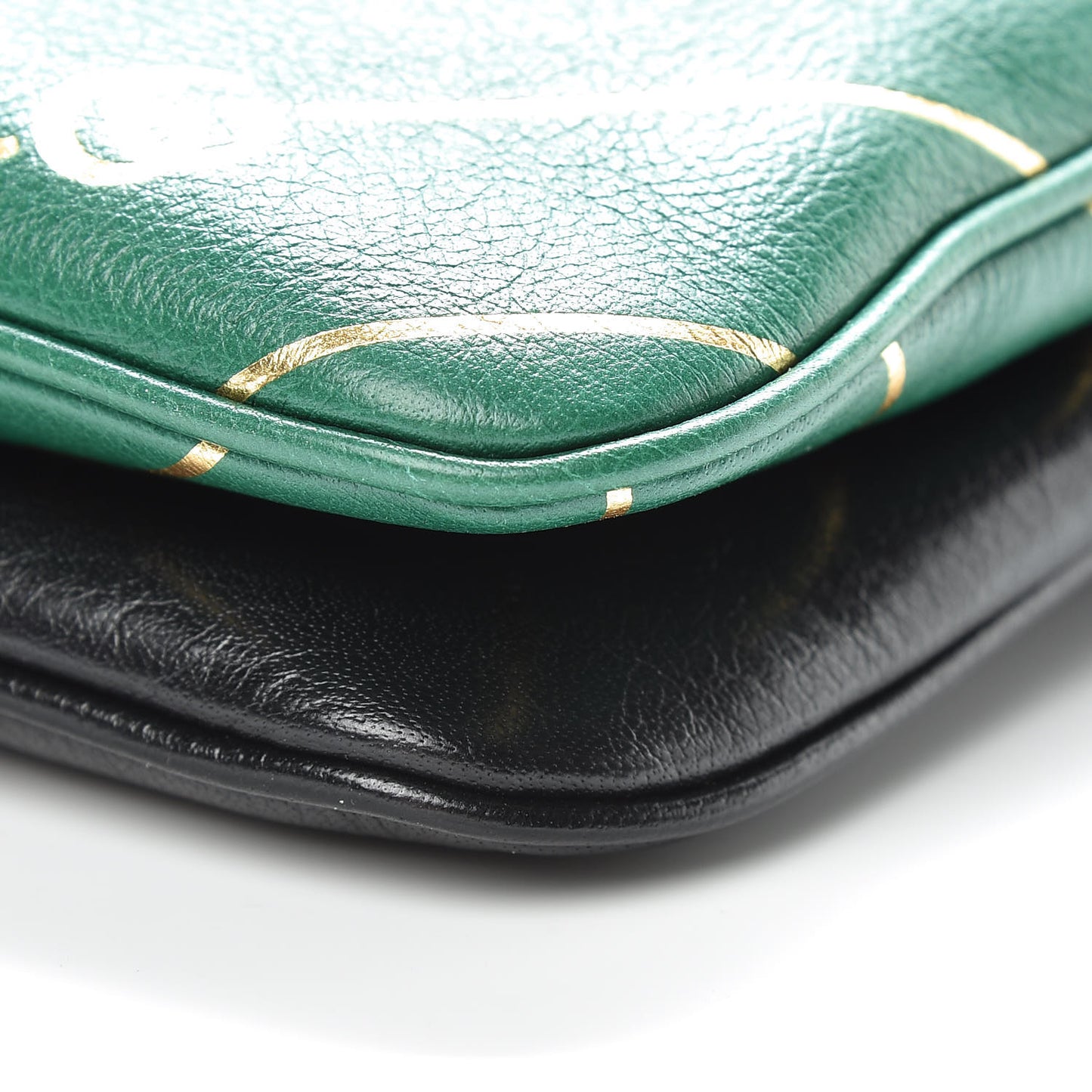 Calfskin Diagonal GG Medium Thiara Double Envelope Shoulder Bag Emerald Green Black