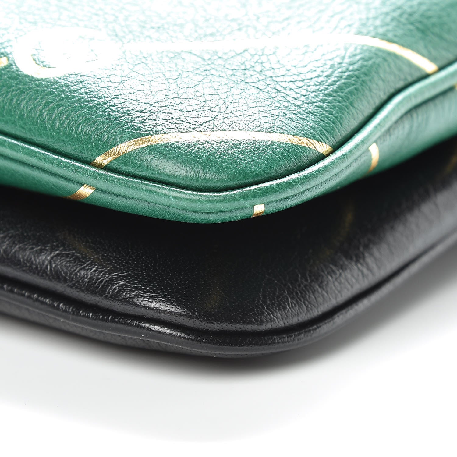 Gucci Calfskin Diagonal GG Medium Thiara Double Envelope Shoulder Bag Emerald Green Black 11 of 11