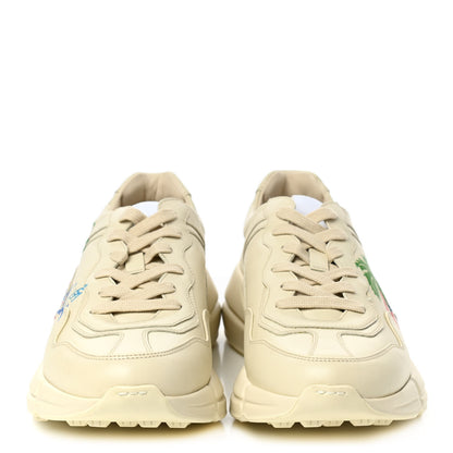Gucci Calfskin Hawaii Printed Mens Rhyton Sneakers 8.5 White 2 of 9
