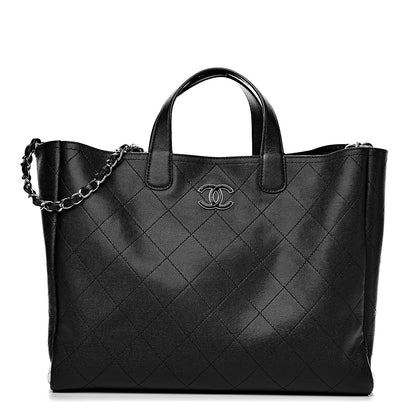 Chanel Caviar Stitched Large Shopping Tote Black 1 of 9
