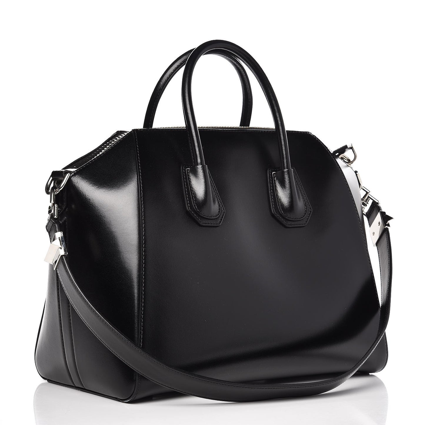 Shiny Lord Calfskin Medium Antigona Black