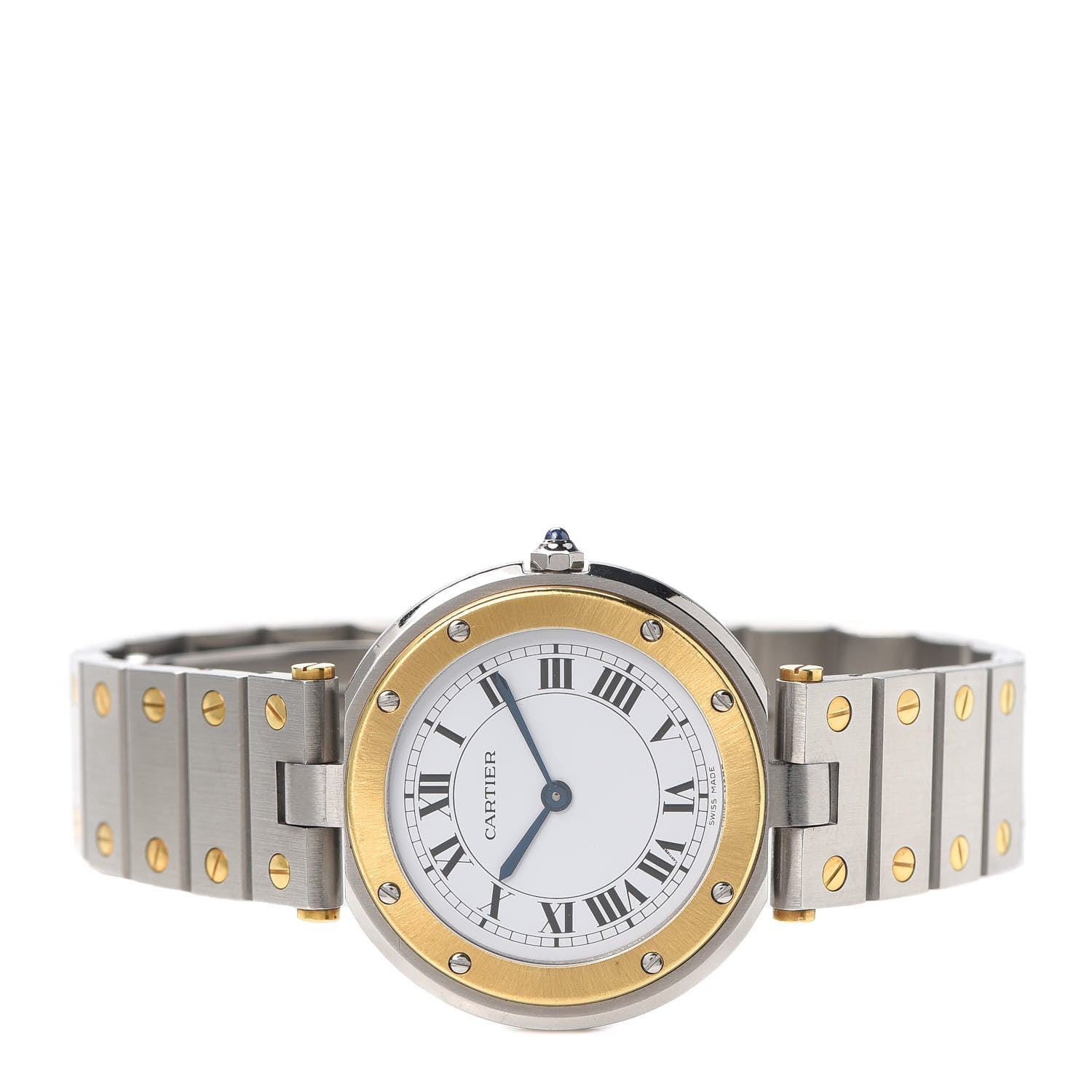 Cartier Stainless Steel 18K Yellow Gold 32mm Santos Vendome Quartz Watch 2 of 5