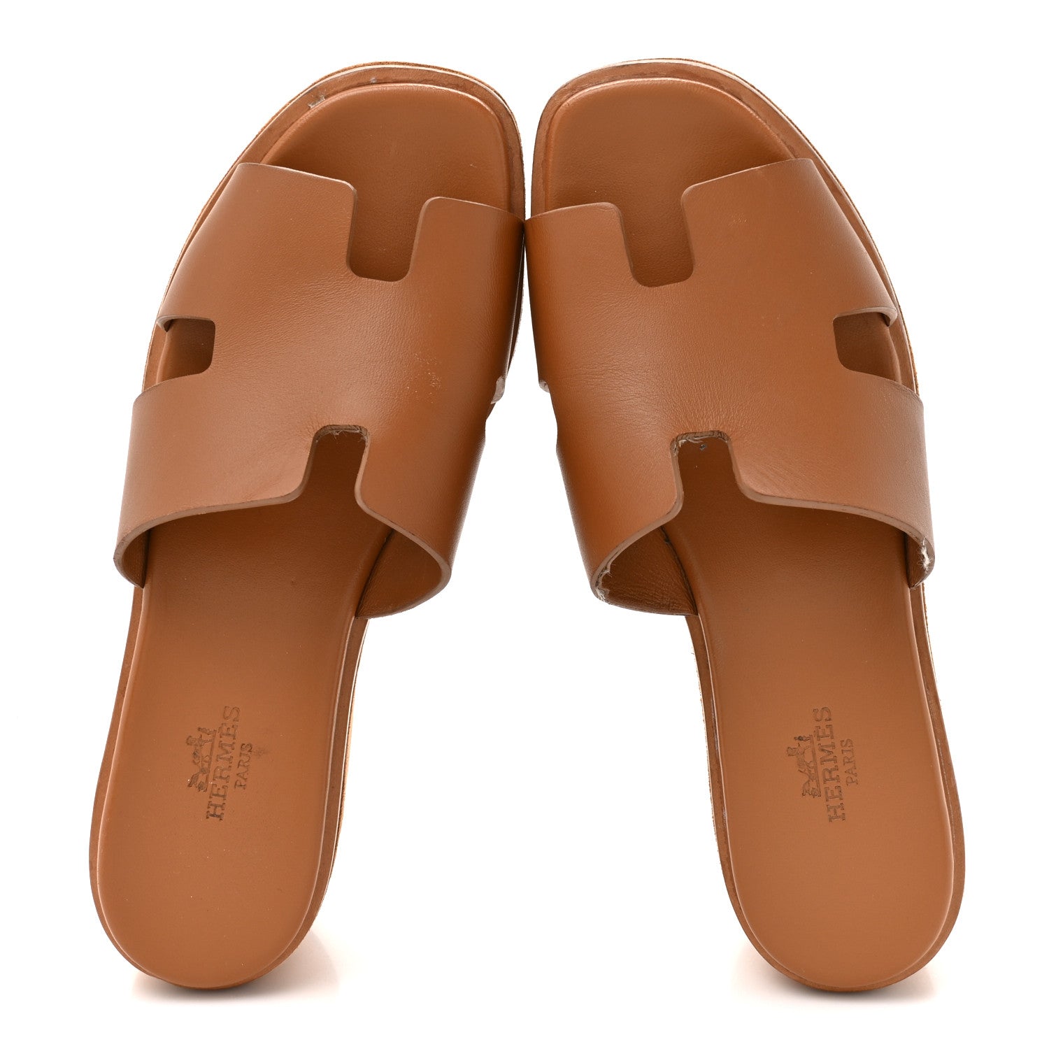 Hermes Calfskin Suede Goatskin Eze 30 Sandals 37 Marron Glaise 2 of 14