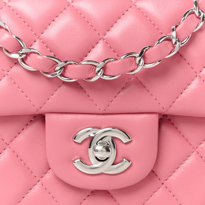 Chanel Lambskin Quilted Mini Rectangular Flap Pink 9 of 13