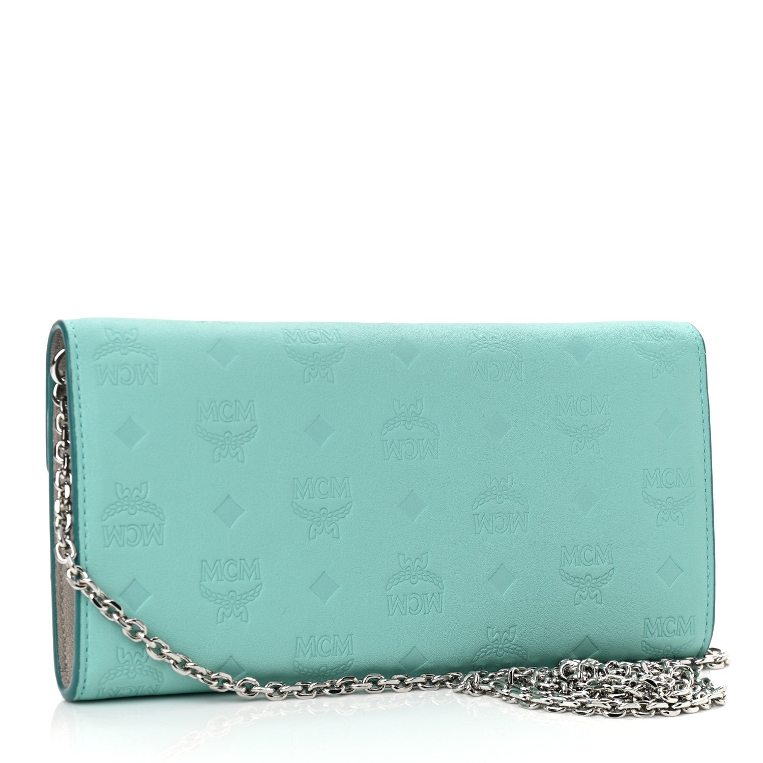 MCM Calfskin Ottomar Large Patricia Wallet On Chain Pool Blue 3 of 10