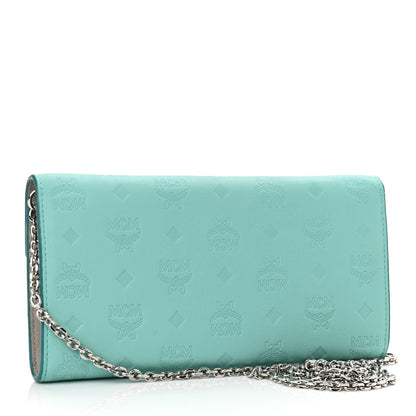MCM Calfskin Ottomar Large Patricia Wallet On Chain Pool Blue 3 of 10