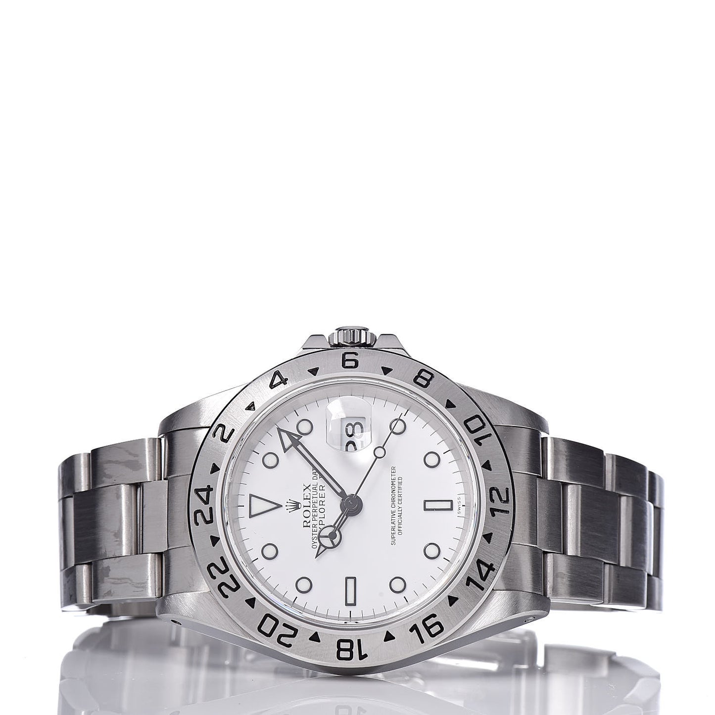 Stainless Steel 40mm Oyster Perpetual Date Explorer II Watch White 16570
