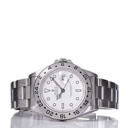 Rolex Stainless Steel 40mm Oyster Perpetual Date Explorer II Watch White 16570 3 of 6