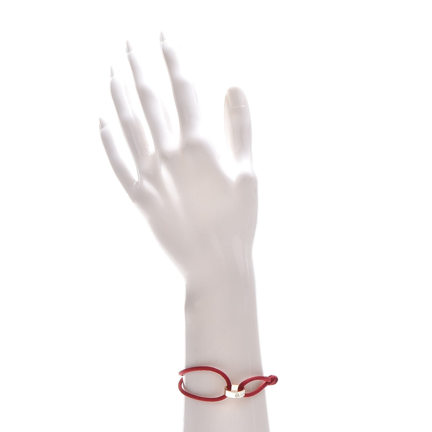 18K Pink Gold LOVE Adjustable Cord Bracelet Red