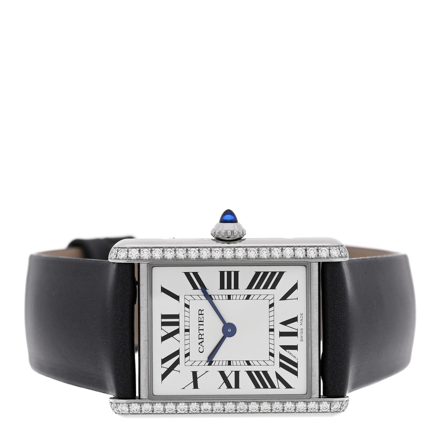 Stainless Steel Satin Diamond 25mm Must de Cartier Tank Quartz Watch