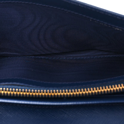 Prada Saffiano Triangle Continental Flap Wallet Bleuette 5 of 6