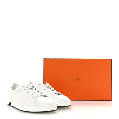 Hermes Calfskin Suede Goatskin Mens Kid Sneakers 42.5 White 10 of 10