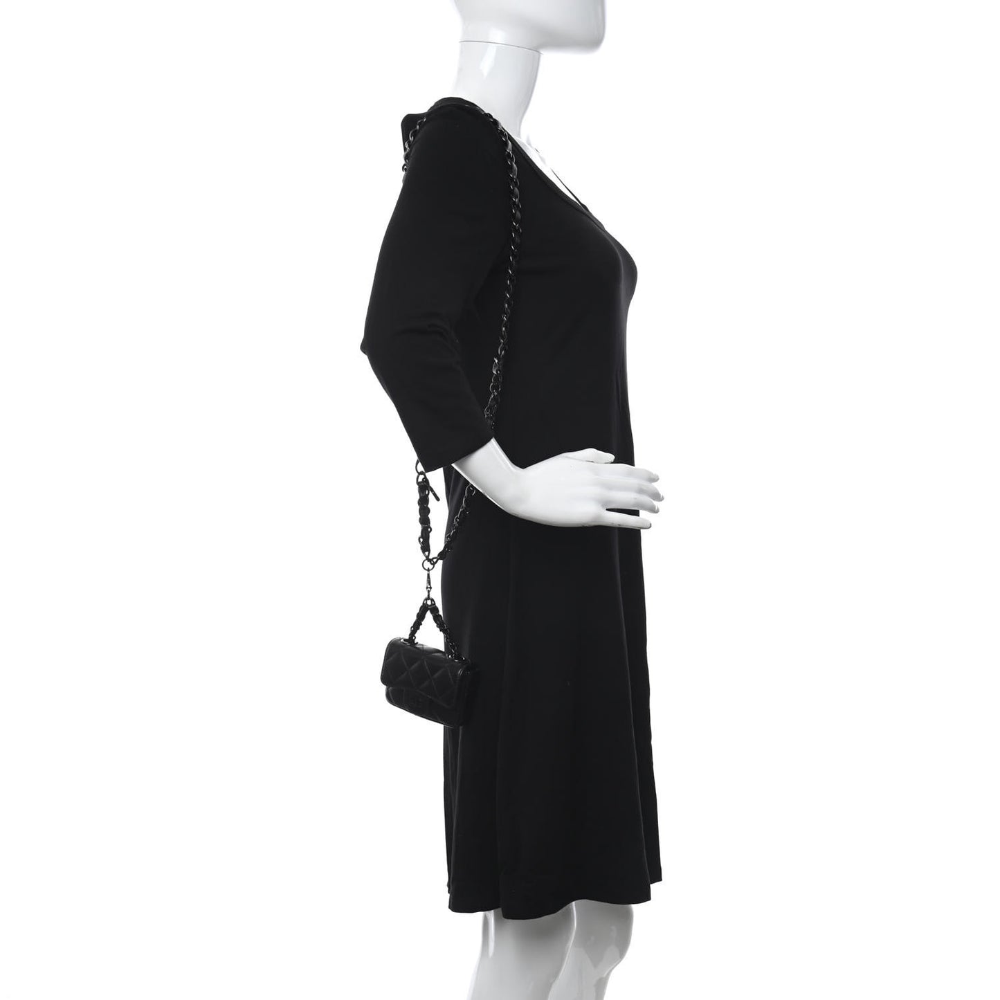 Lambskin Quilted Mini Chain Belt Bag So Black