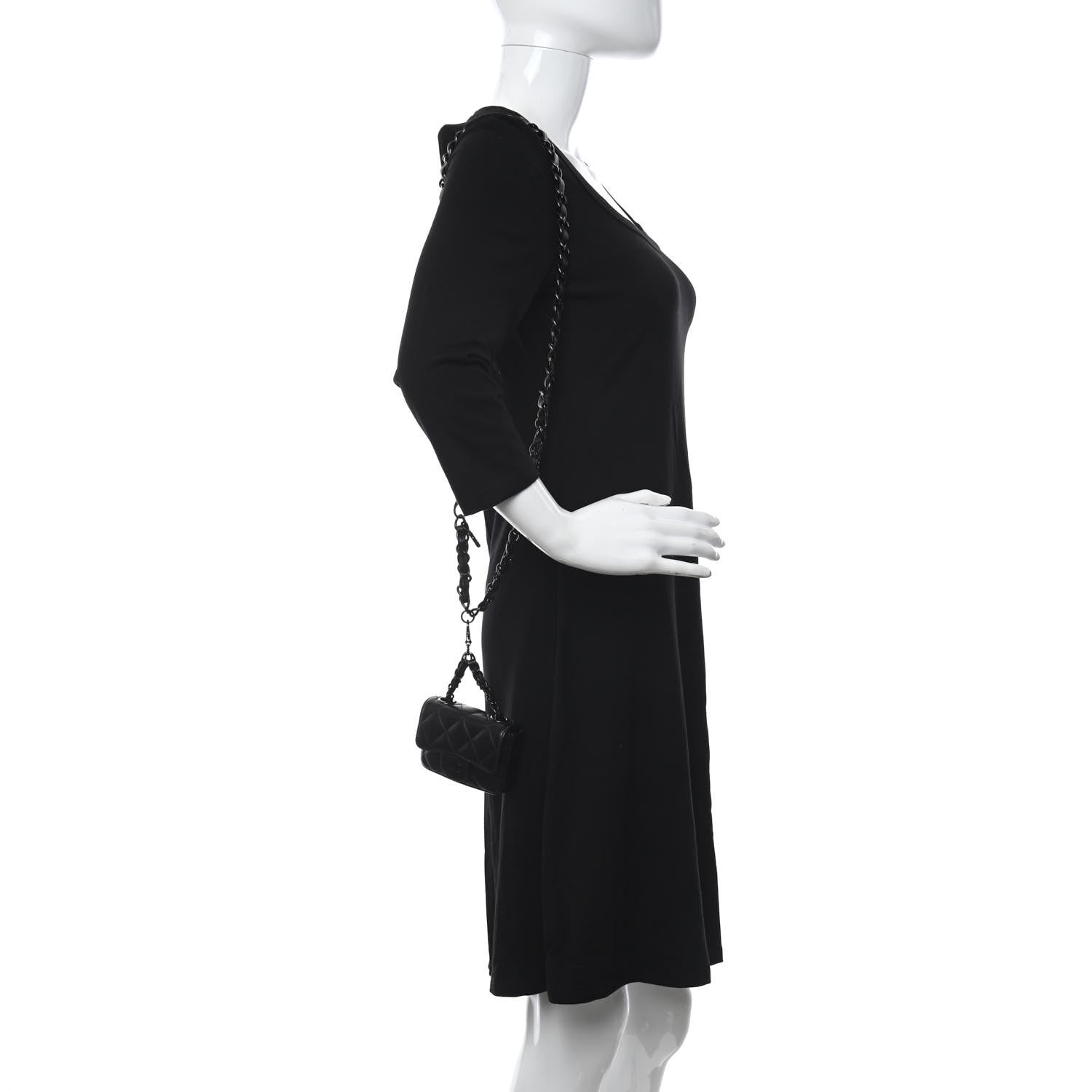 Chanel Lambskin Quilted Mini Chain Belt Bag So Black 2 of 12