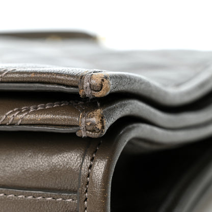 Saint Laurent Lambskin Quilted Mini Becky Chain Bag Grey Kaki 12 of 14