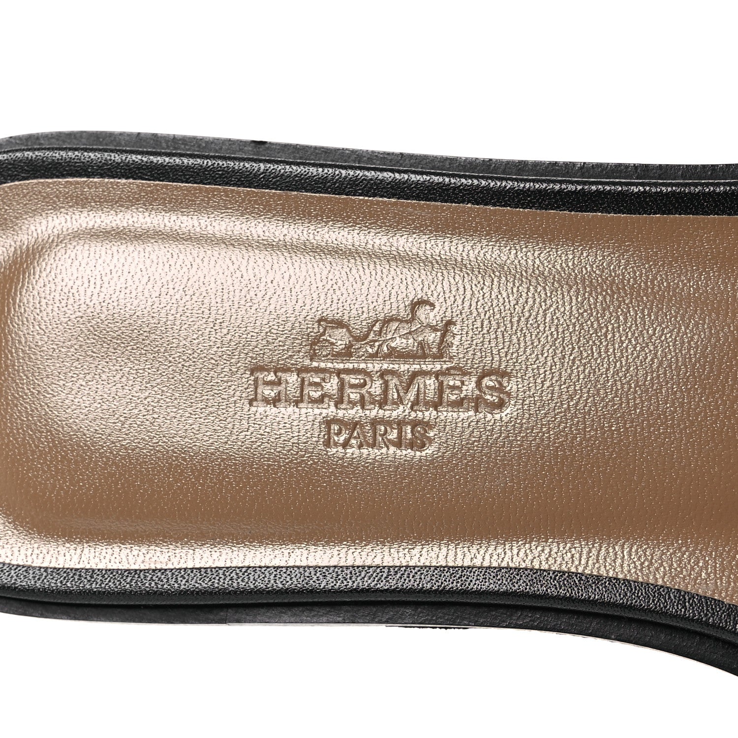 Hermes Box Calfskin Oran Sandals 35 Black 9 of 11