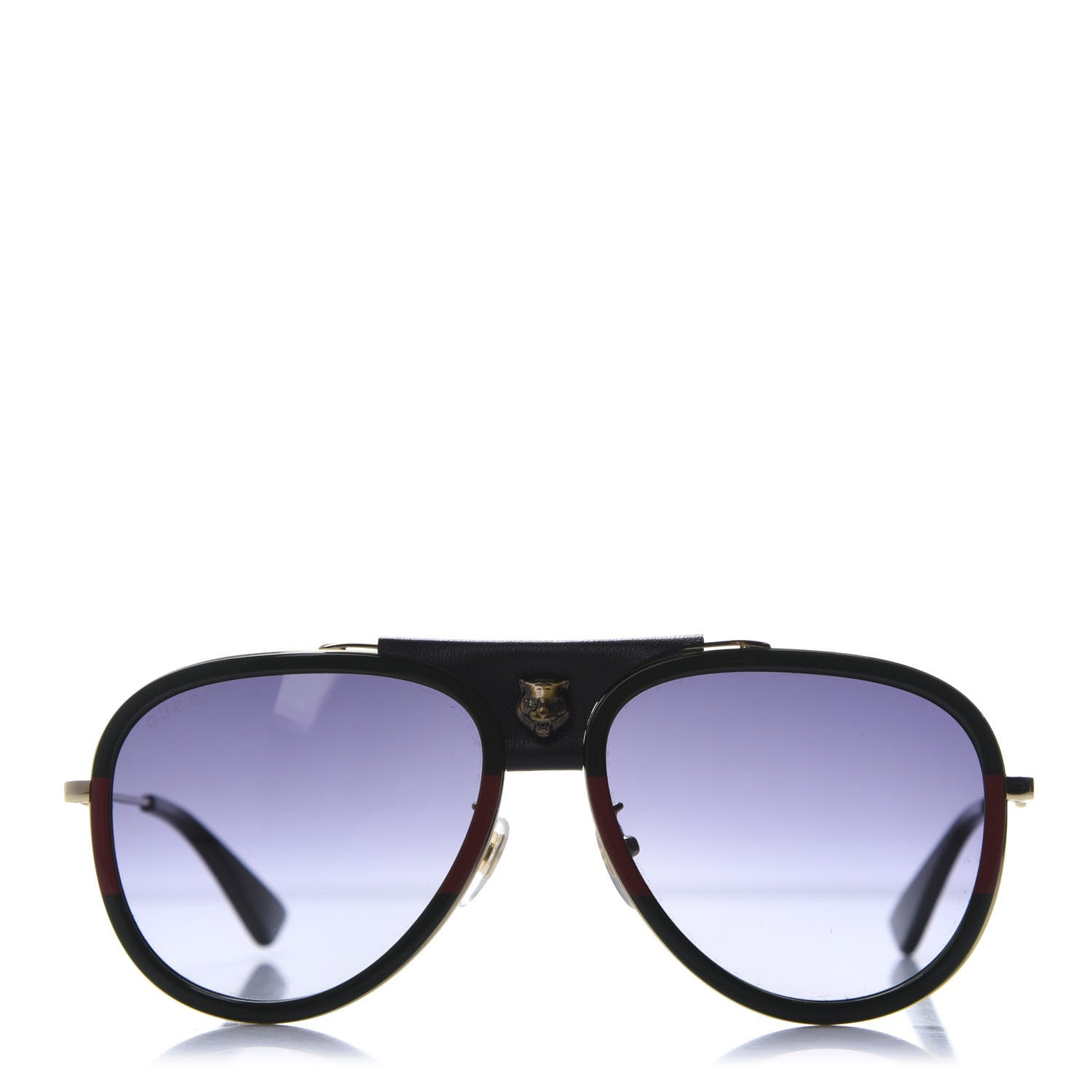 Gucci Web Aviator Sunglasses GG0062S Green Red 3 of 8