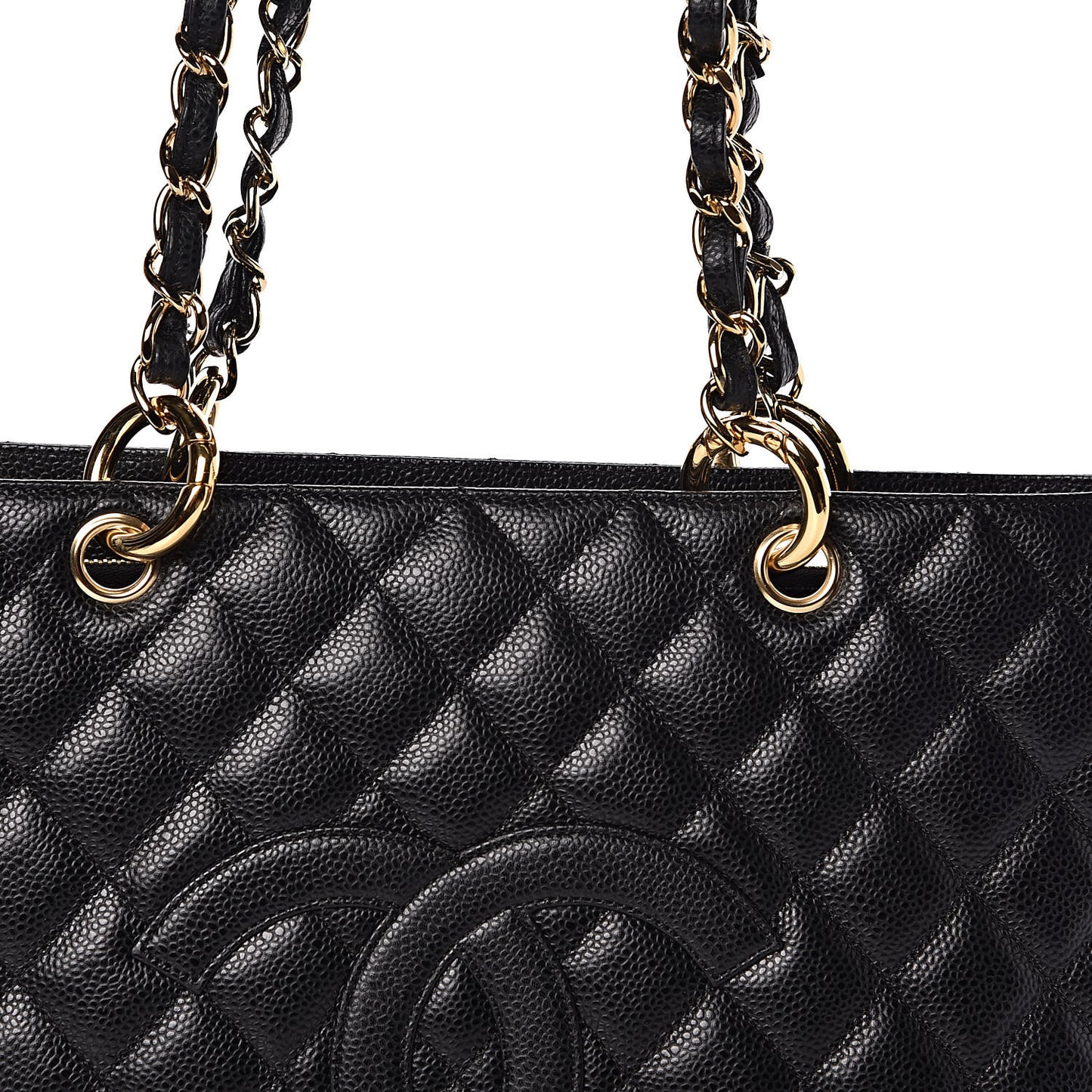 Caviar Quilted Grand Shopping Tote GST Black