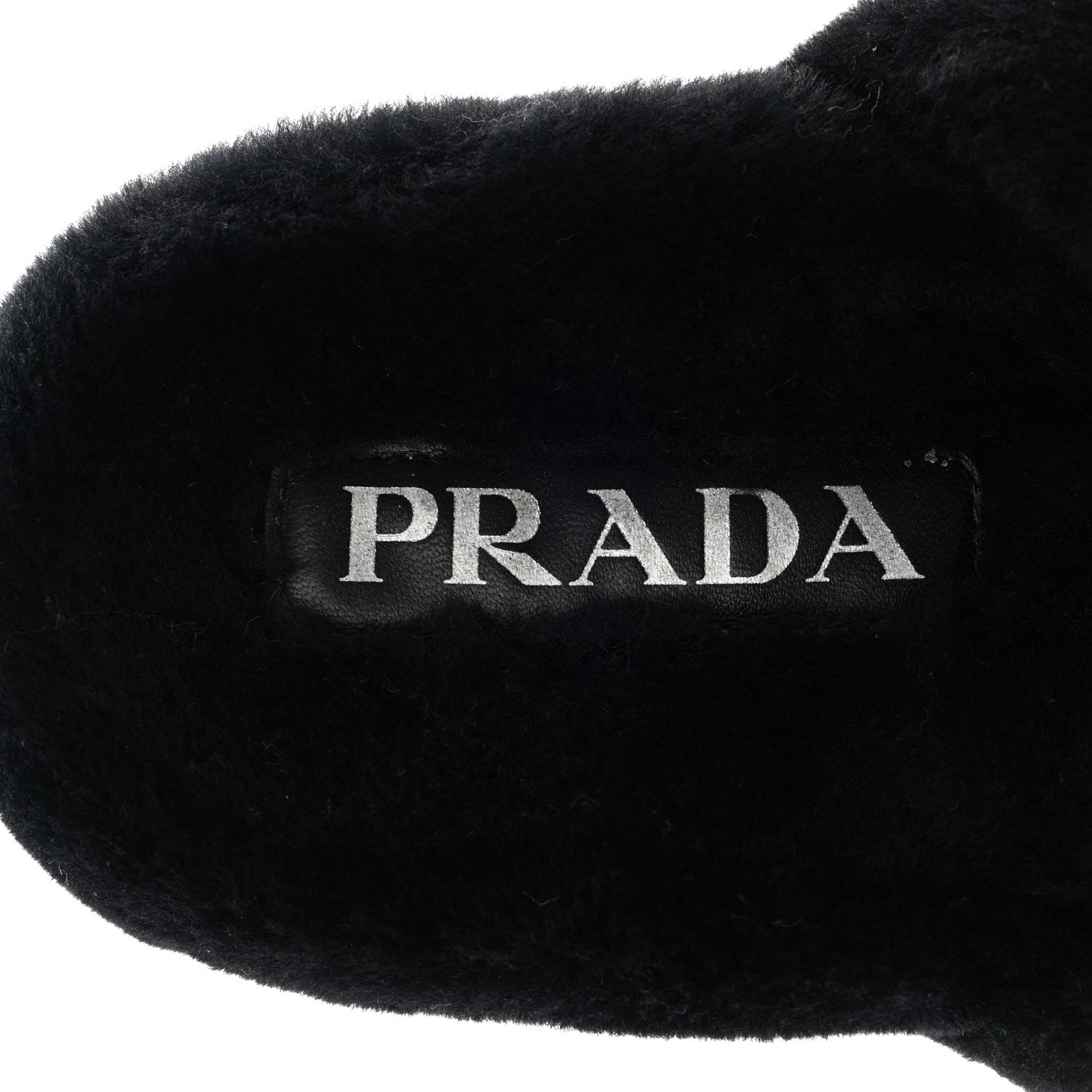 Prada Montone Metal Triangle Logo 20mm Slippers 9 Black 7 of 9