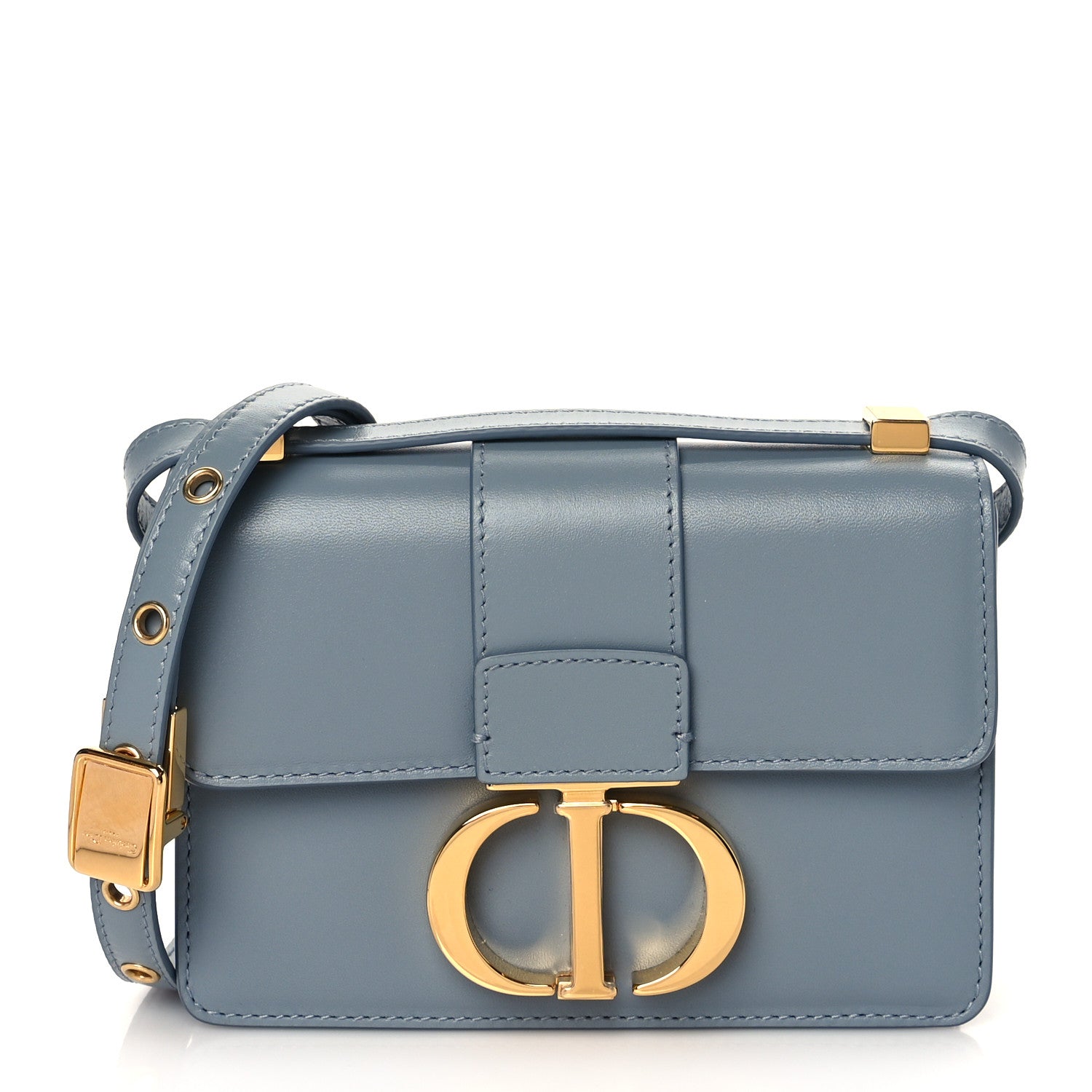 Christian Dior Smooth Calfskin Micro 30 Montaigne Flap Bag Blue Gray 1 of 10
