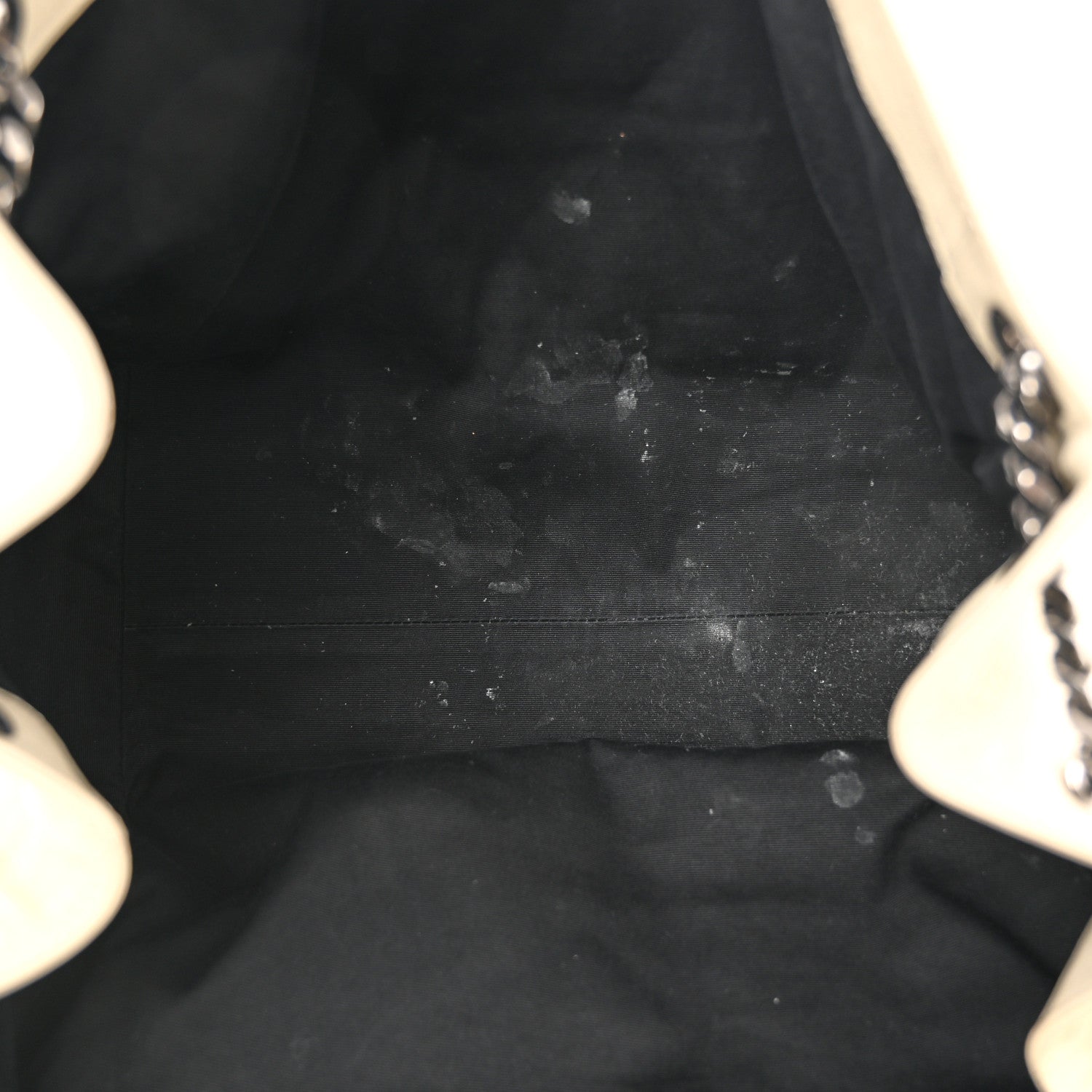 Saint Laurent Vintage Lambskin Chevron Monogram Large Nolita Crema Soft 5 of 14
