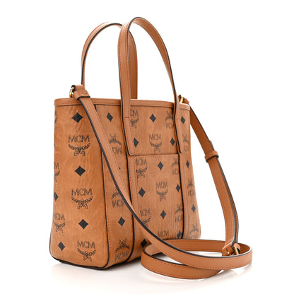 MCM Visetos Mini Toni Shopper Tote Cognac 3 of 10