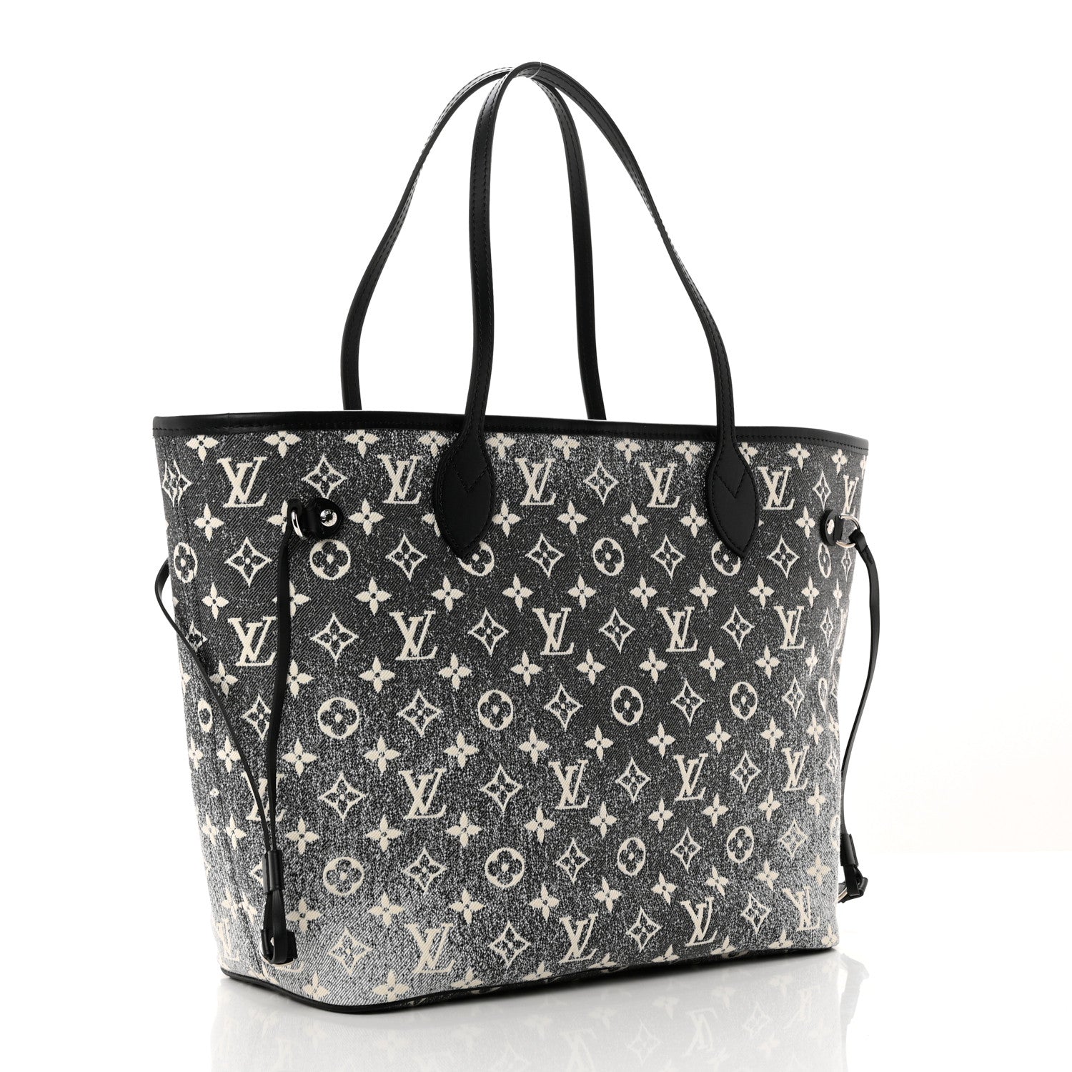 Louis Vuitton Denim Monogram Jacquard Neverfull MM Grey 4 of 9