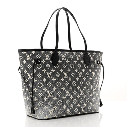 Louis Vuitton Denim Monogram Jacquard Neverfull MM Grey 4 of 9
