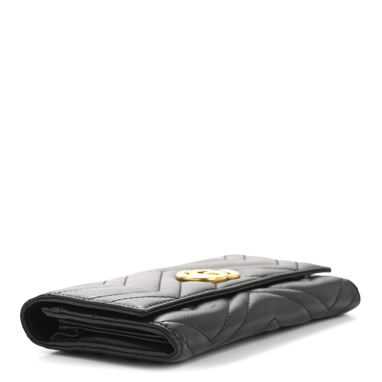 Gucci Calfskin Matelasse GG Marmont Continental Wallet Black 4 of 10