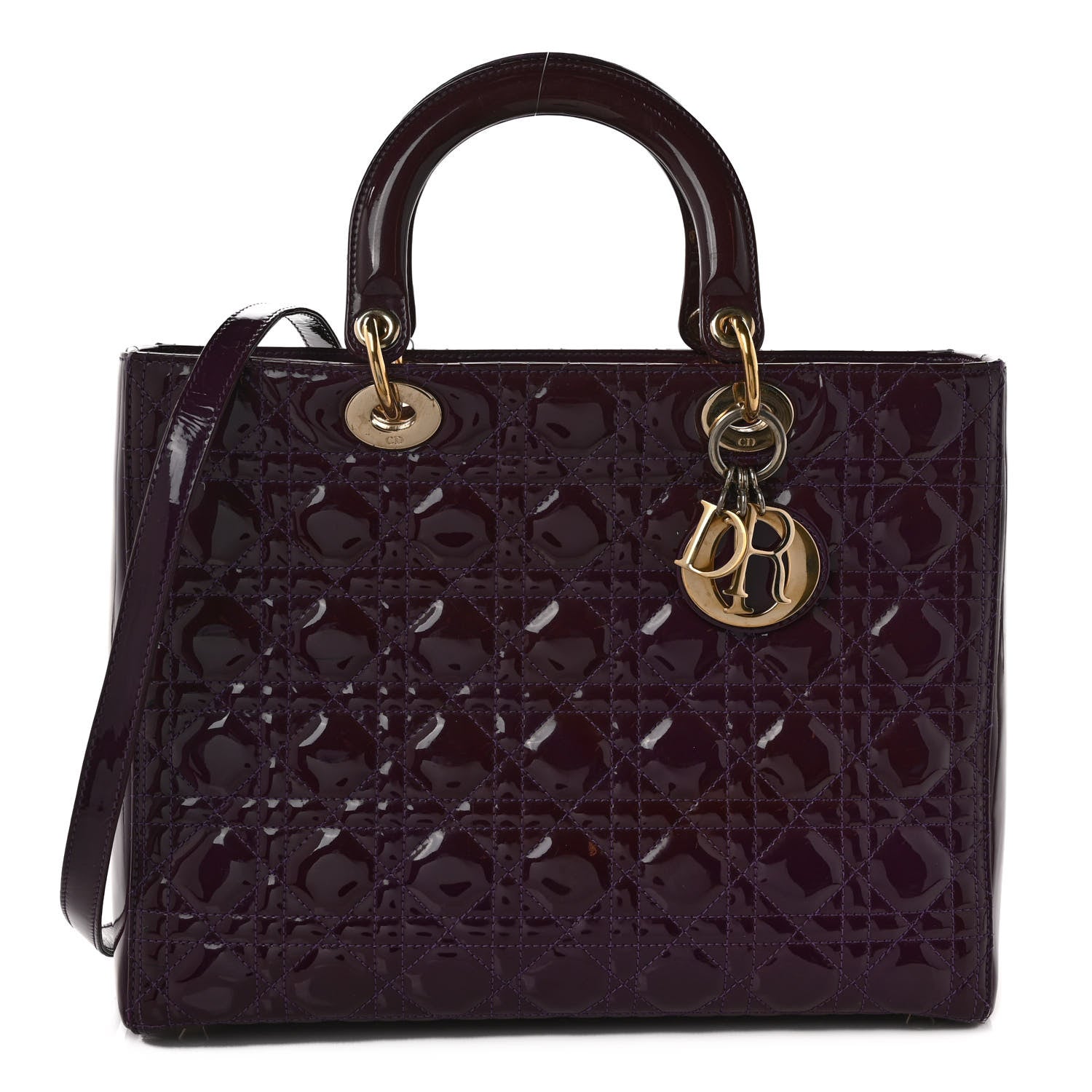 Christian Dior Patent Cannage Large Lady Dior Violet Purple 1 of 11
