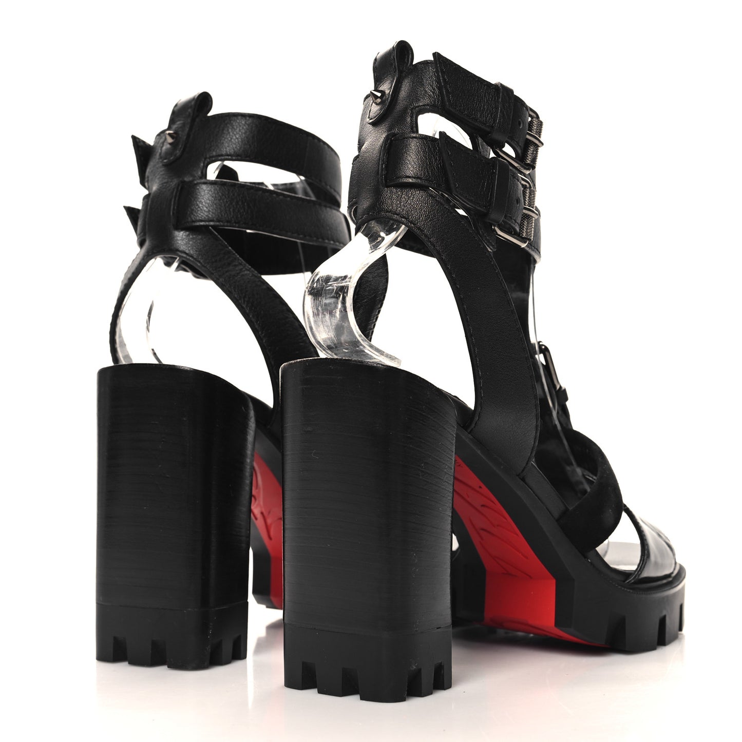 Calfskin Crocodile Embossed Suede Rangerissima Lug 100 Sandal 39 Black