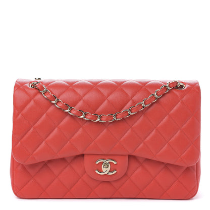 Chanel Caviar Quilted Jumbo Double Flap Red 1 of 10