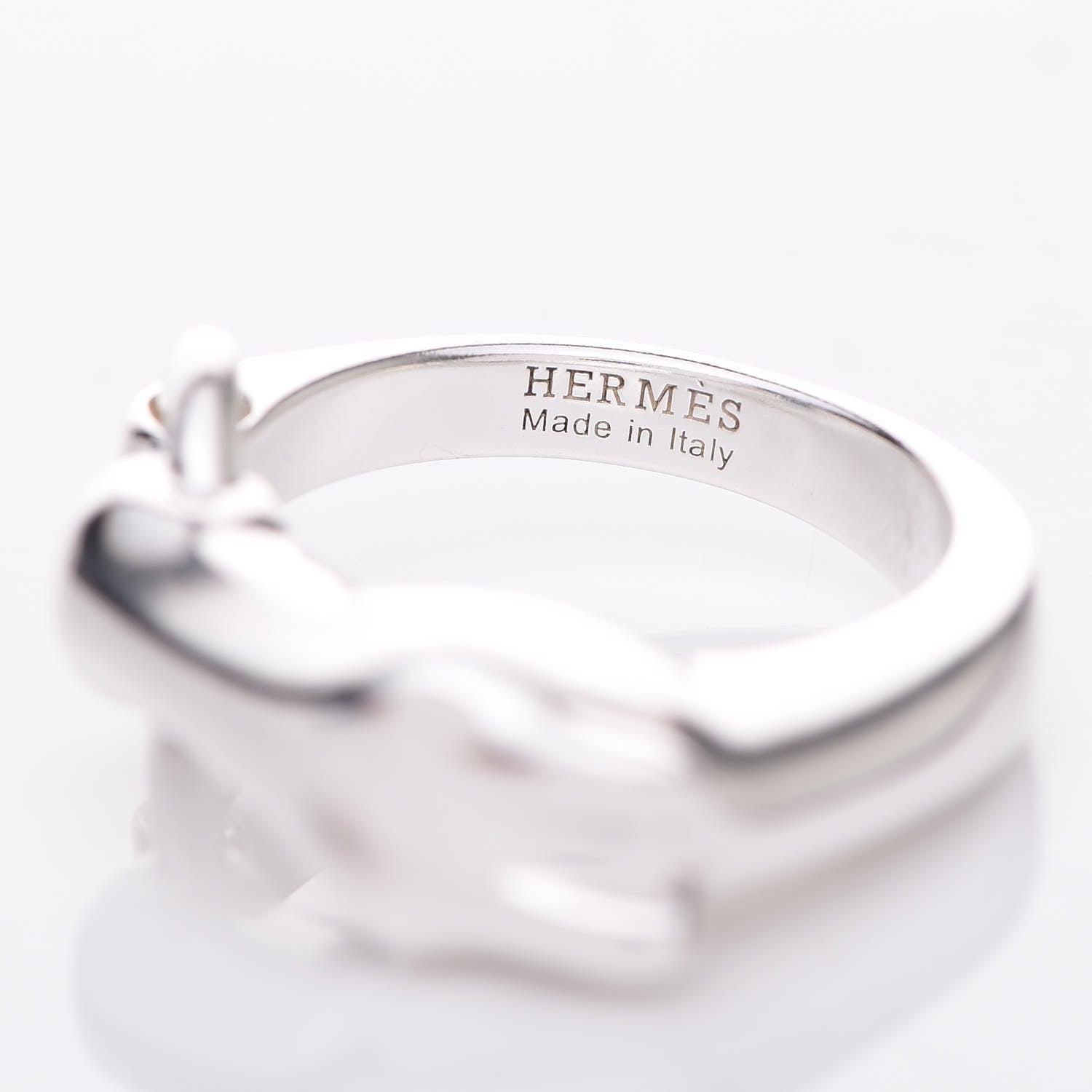 Hermes Sterling Silver Small Galop Ring 57 8 5 of 6